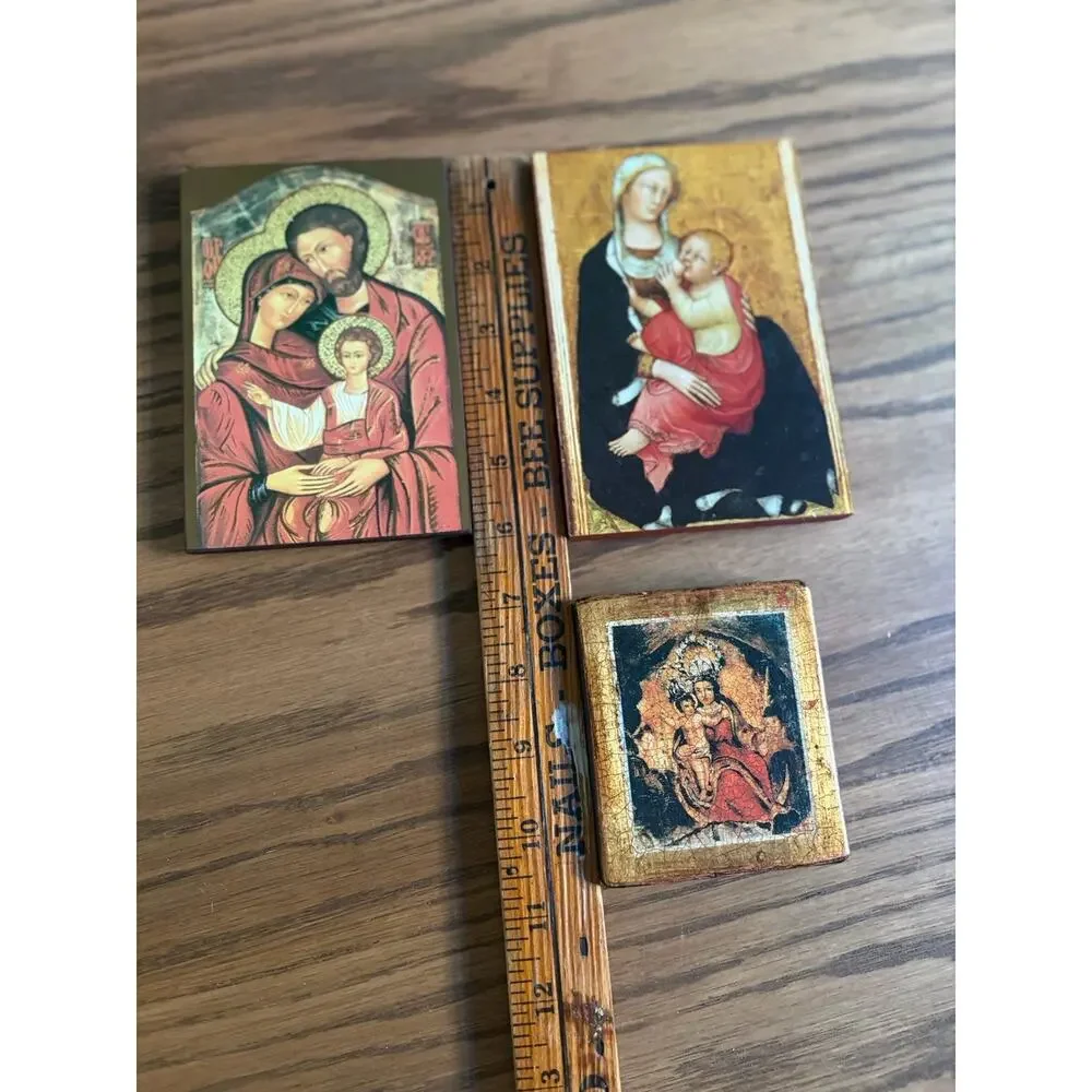 Vintage Catholic Icons Wooden Madonna Del Latte Our Lady Of Las Lajas